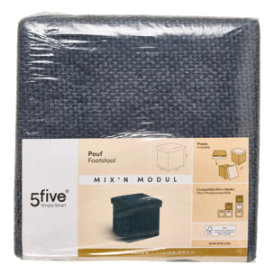 Pouf Mix'N Modul carré pliable 31x31cm bleu