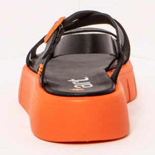Sandalias 1853 NAPPA BLACK-ORANGE/ MALAGA color Black-orange
