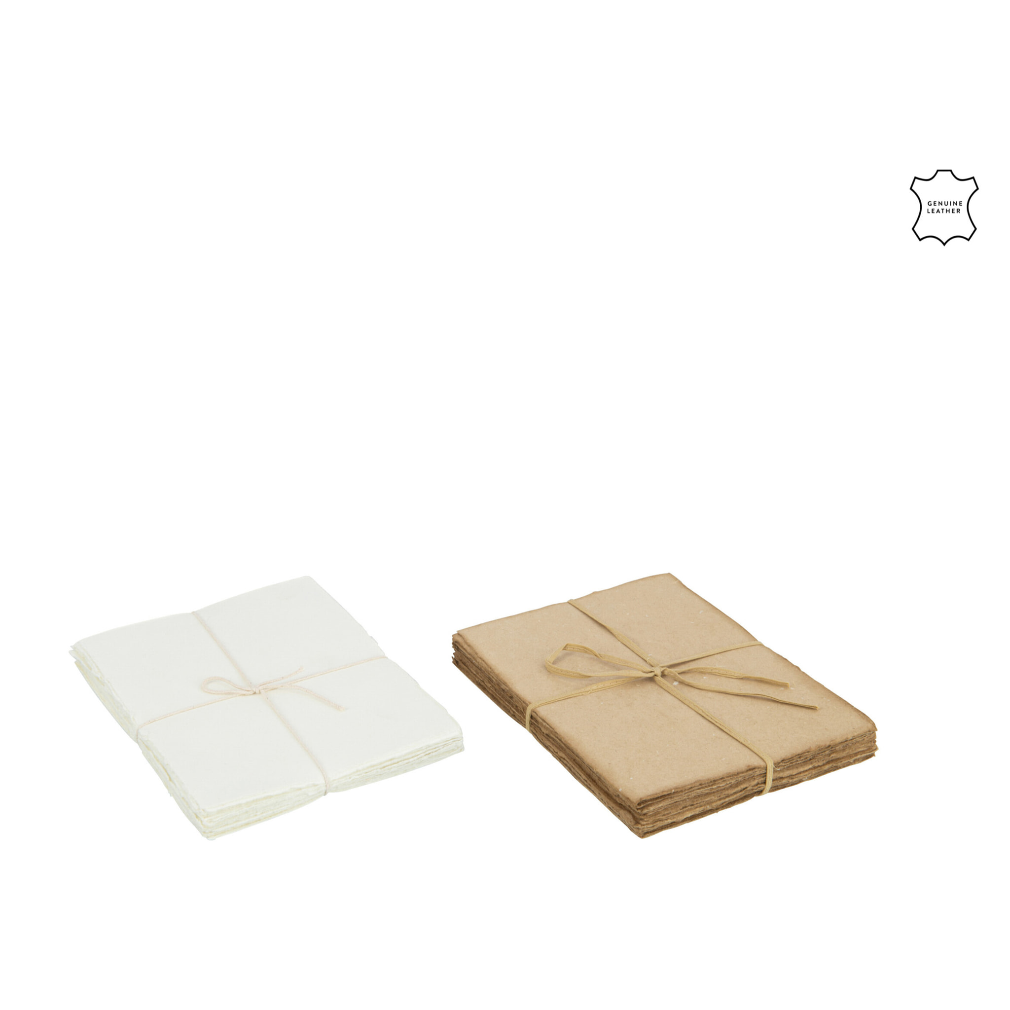 J-Line décoration Papier Antique - papier - blanc/beige - small - 2 pcs