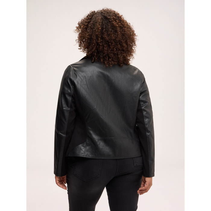 Fiorella Rubino - Giacca biker con zip asimmetrica - Nero