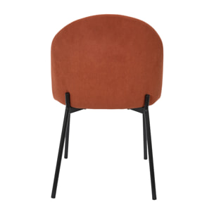 Lot de 4 Chaises - HOME DECO FACTORY - Jules - Côtelees - Terracotta