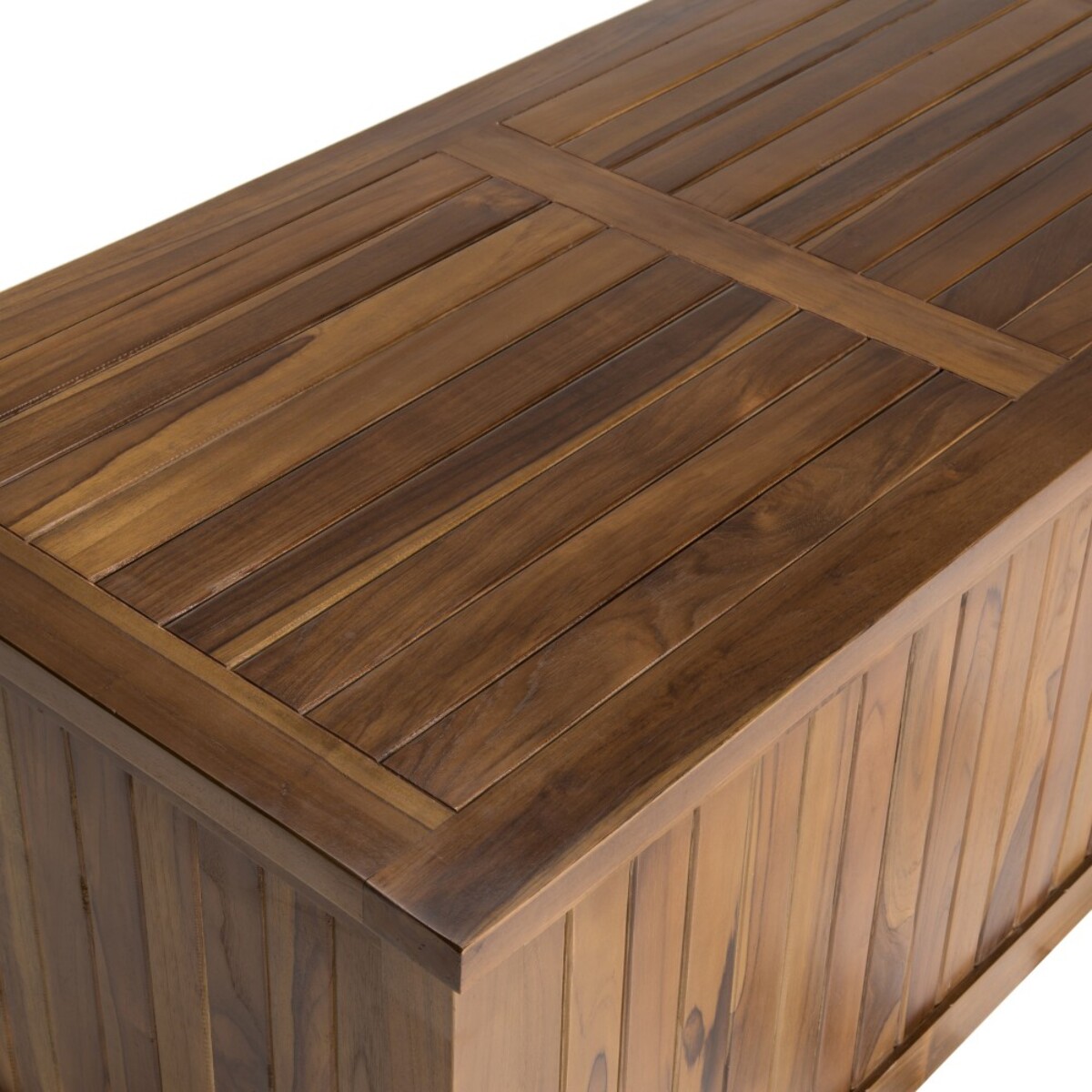 MAEVA - Coffre de jardin piscine en bois teck huilé 165x55cm