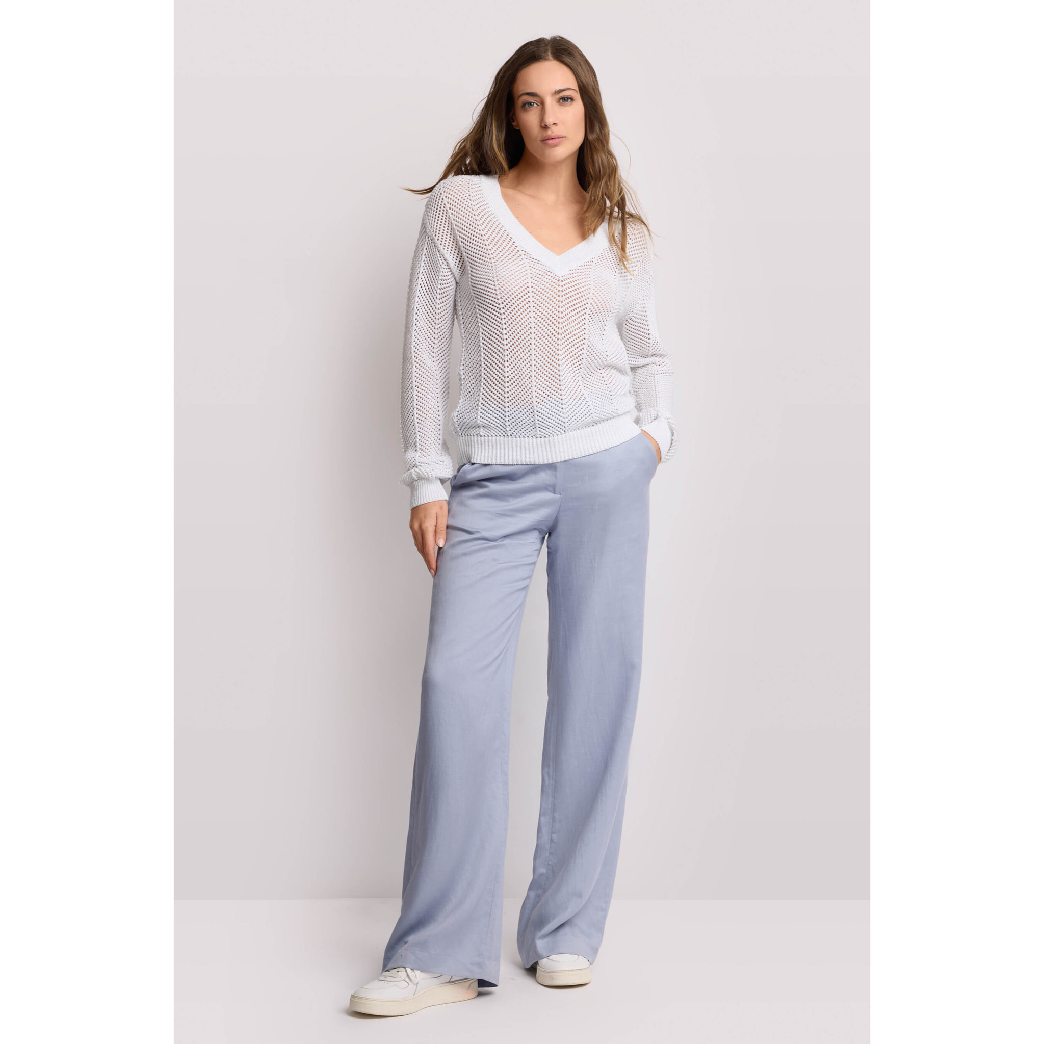 Kocca - Maglia con motivi geometrici Donna, Tinta unita, Scollo a V