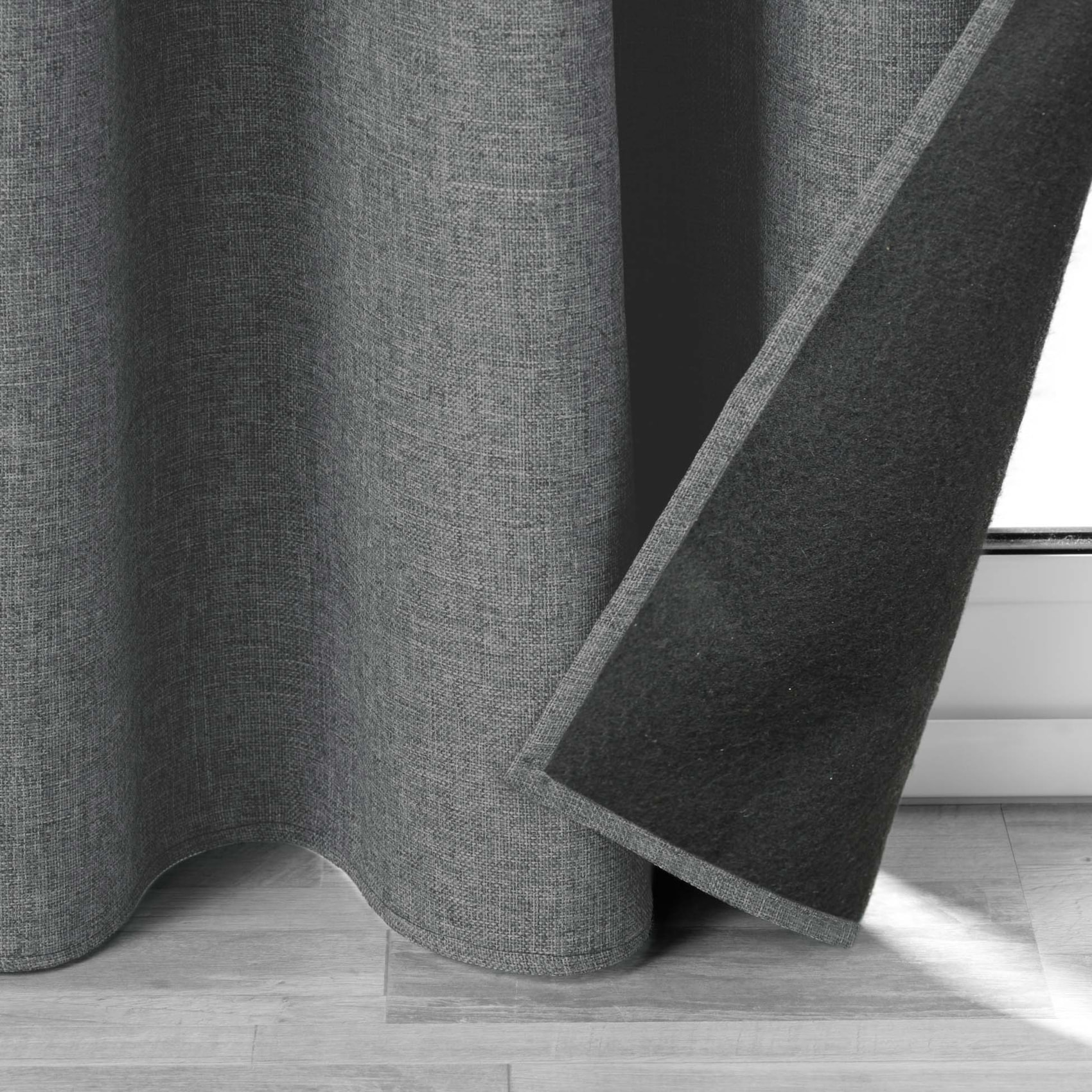 Rideau isolant doublé polaire - Gris anthracite
