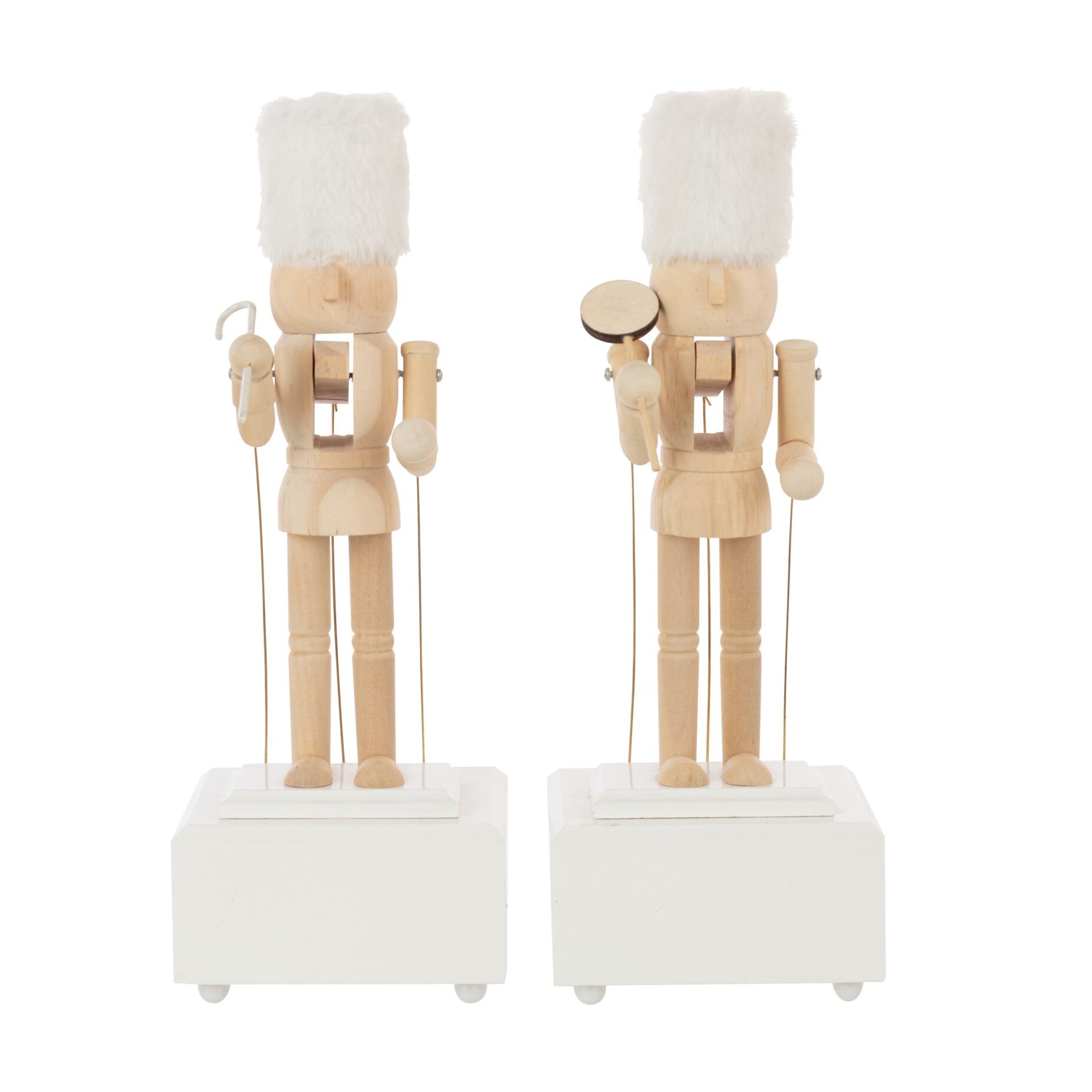 J-Line figurine Casse-Noisette Musique - bois - naturel/blanc - 2 pièces