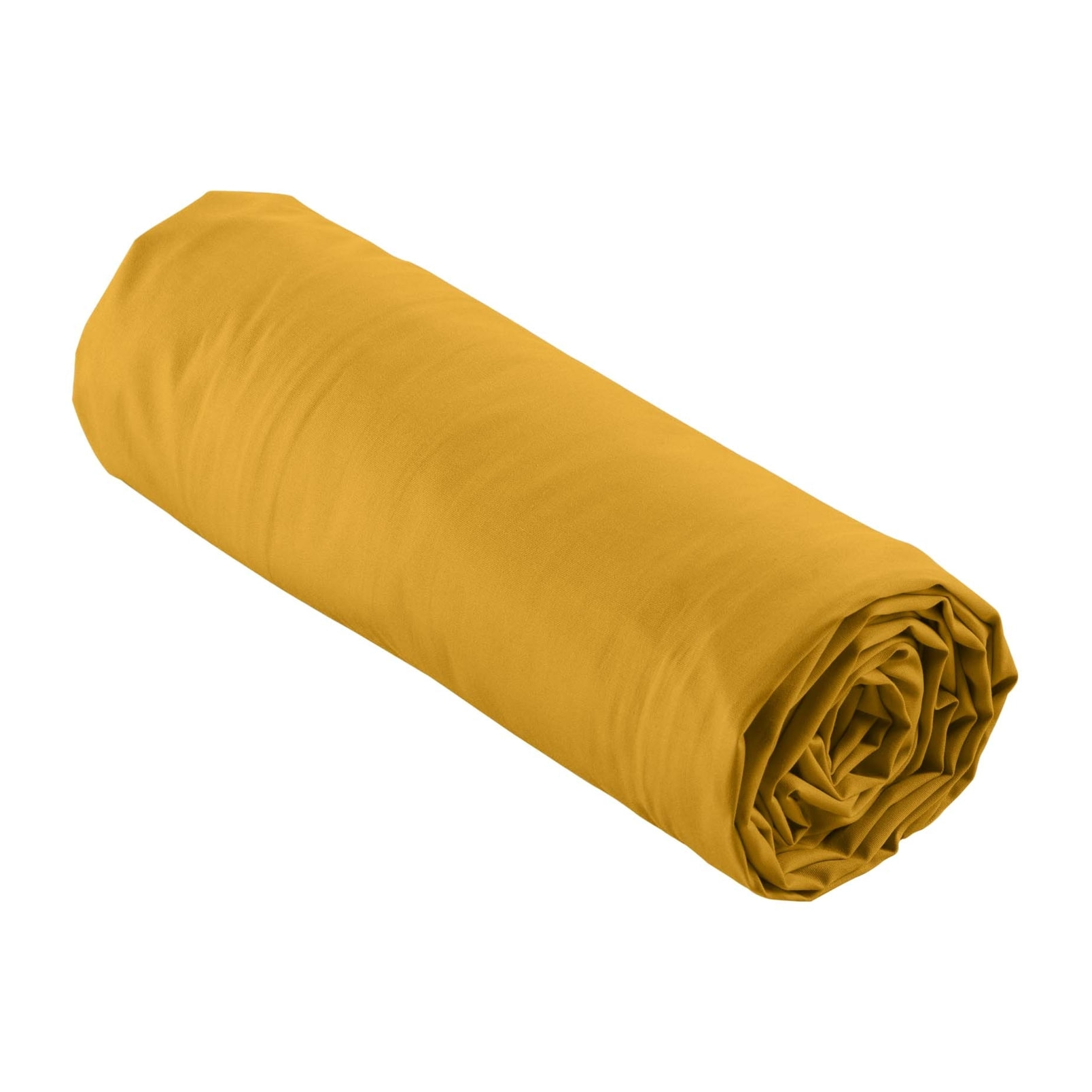 Drap Housse Uni 100% Percale de Coton ORIGINE - Jaune Curry