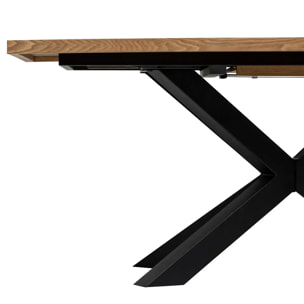 Table à manger extensible "Olaf" métal et bois L180-220cm
