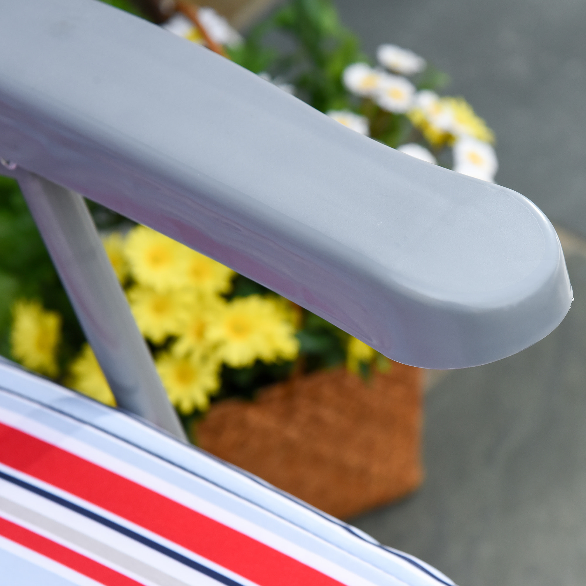 Pack de 2 Tumbonas Plegables Tumbonas de Jardín Exterior con Cojín Acolchado, Respaldo Ajustable en 5 Posiciones, Reposapiés y Marco de Acero, 60x75x65-102 cm, Rayas Rojo