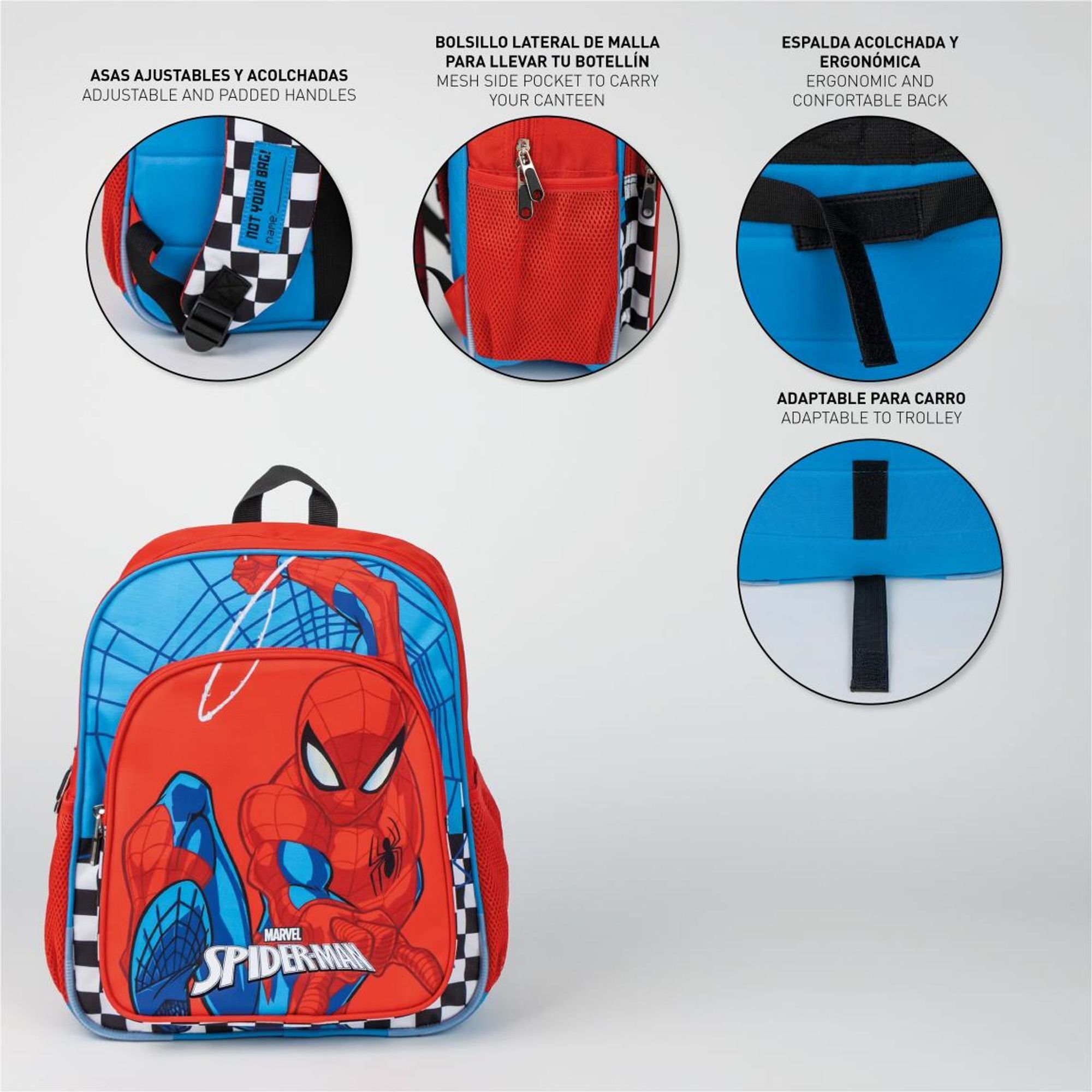 Mochila Escolar Mediana Spiderman 31.0 X 12.0 X 38.0 Cm