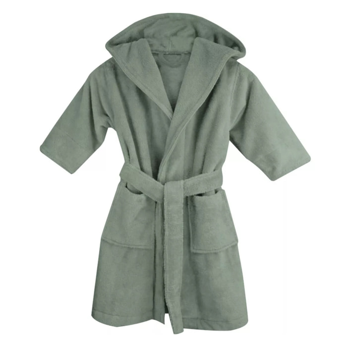 Peignoir enfant enfant coton mélangé 300 g/m² uni vert Teddy kaki