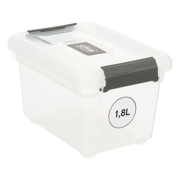 Boîte en plastique transparente "Solutions+" 1,8L