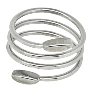 Anillo triple plaetado ajustable espiral. acero
