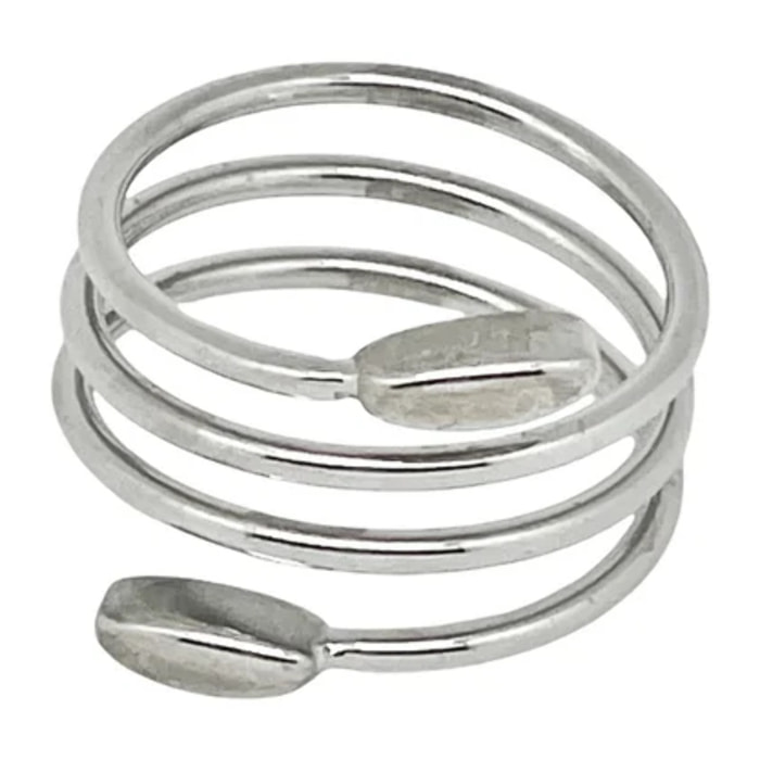 Anillo triple plaetado ajustable espiral. acero