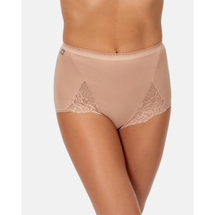 Pack de dos bragas maxi de algodón elástico con encaje
