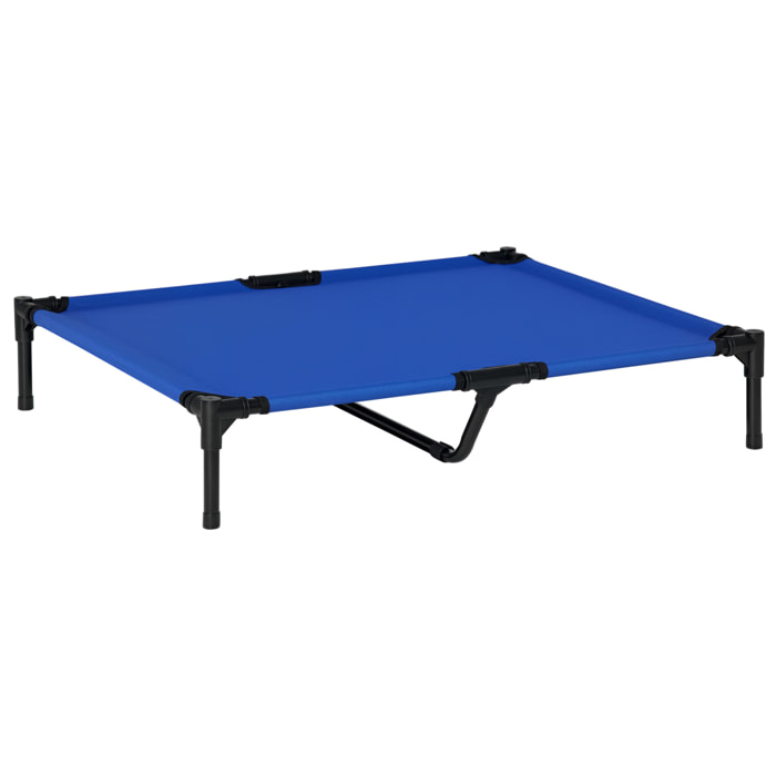 Cama Elevada para Perros, Refrescante y Transpirable, Cama para Perros Grandes, 92x76x18 cm, Tela Oxford, Marco de Metal, para Interior, Exterior, Azul