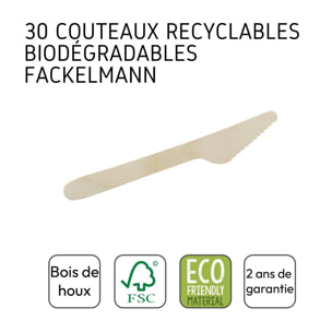 Ensemble de 60 Couteaux en bois jetables Fackelmann Move