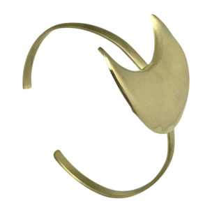 Conjunto Noche clara dorado chapado latón. Pulsera luna latón y anillo chapado dorado. Diseño único Gloria Mago