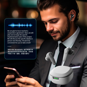 A98 Auriculares Bluetooth AI con traductor, grabación asistida por app.
