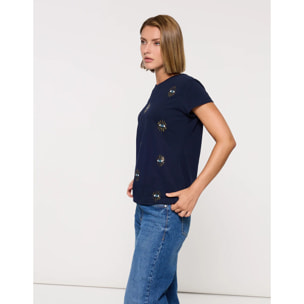 Camiseta Azul Marino - Olhosa