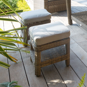 Pouf de jardin "Polynésia" naturae en aluminium traité époxy