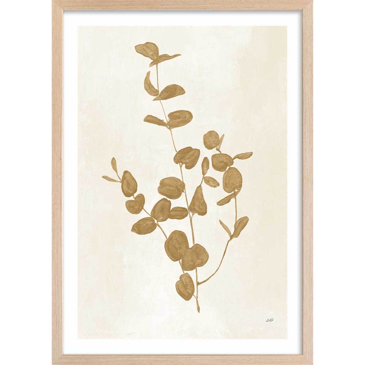 Affiche fleurs Recolte d'or Roya Affiche + cadre en bois - Chêne