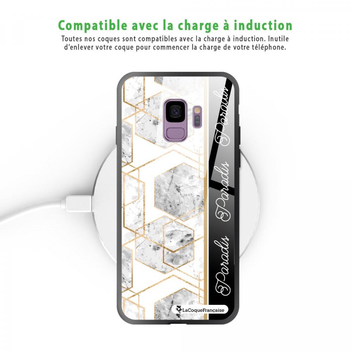 Coque Samsung Galaxy S9 Coque Soft Touch Glossy Marbre Noir Paradis Design La Coque Francaise