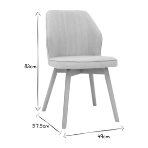 Chaises design en tissu effet velours beige et bois clair (lot de 2) FANETTE