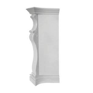 Parigi - Camino Elettrico da Terra 123x100x39 cm in Legno MDF Bianco