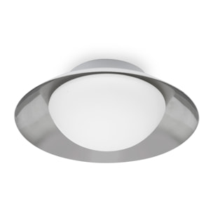 SIDE 200 Plafonnier blanc et nickel G9