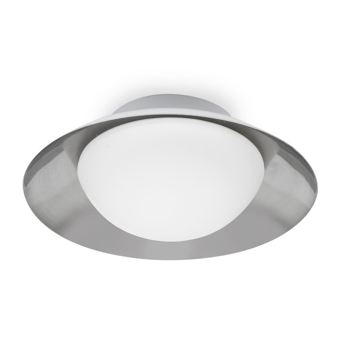 SIDE 200 Plafonnier blanc et nickel G9