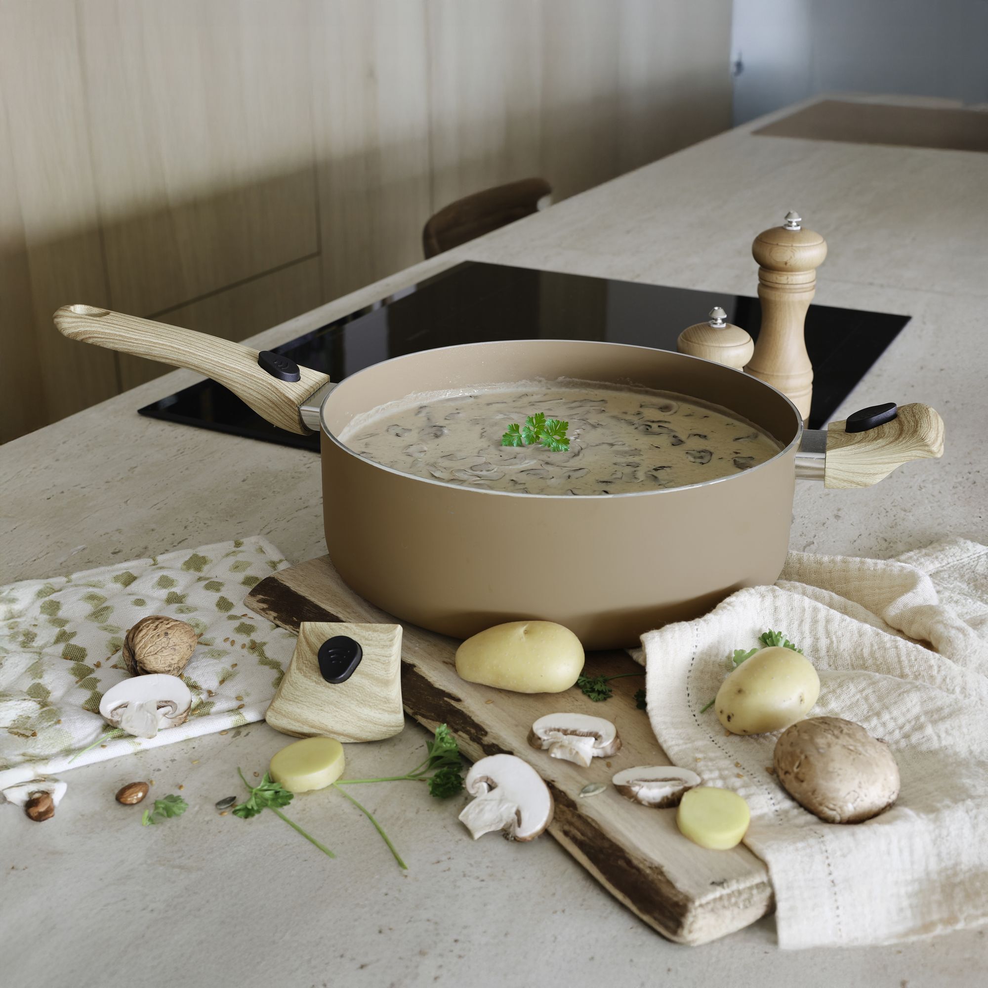 Poêle multifonction en revêtement céramique - tous feux COLORAMA