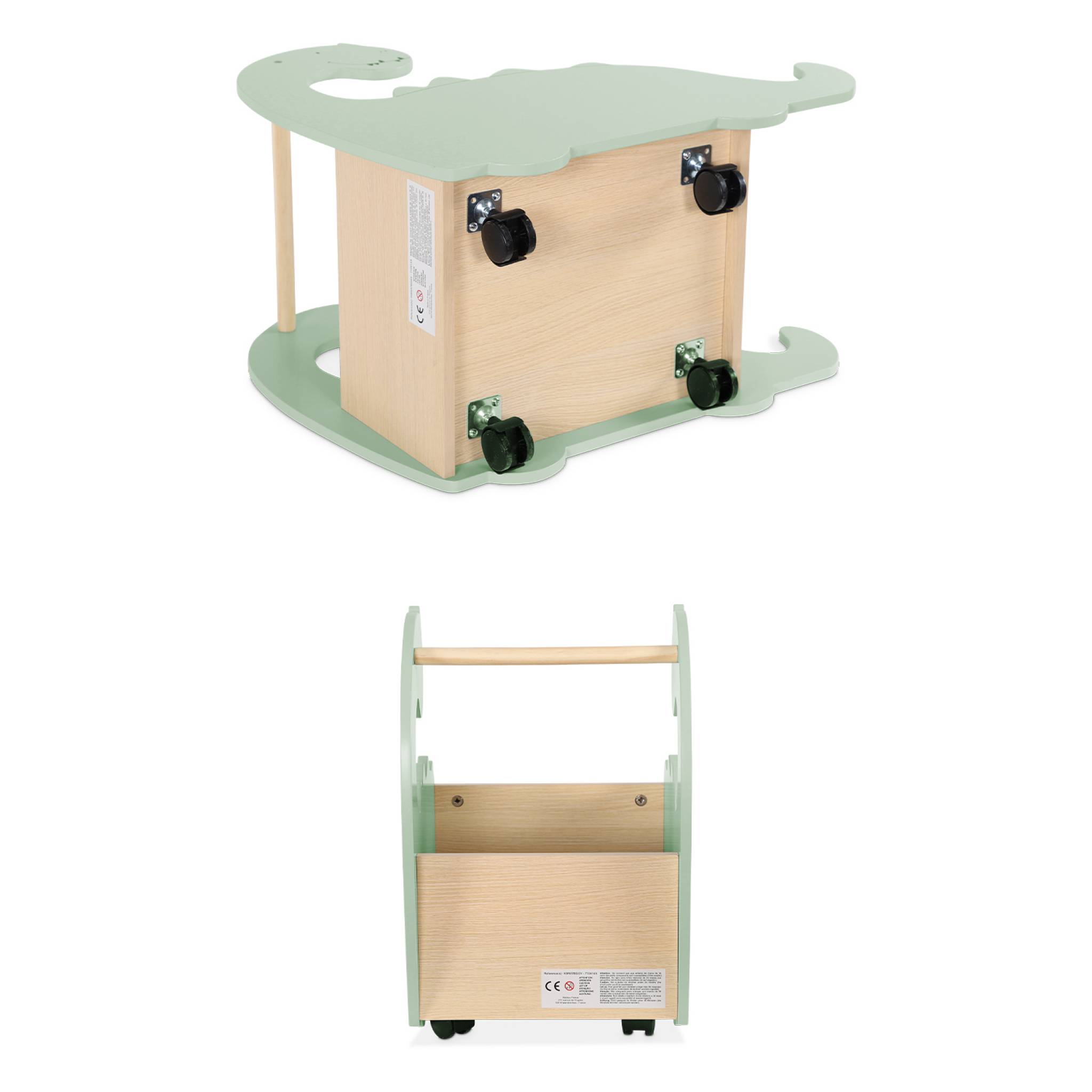 Coffre à jouets avec roulettes. pour enfant dinosaure