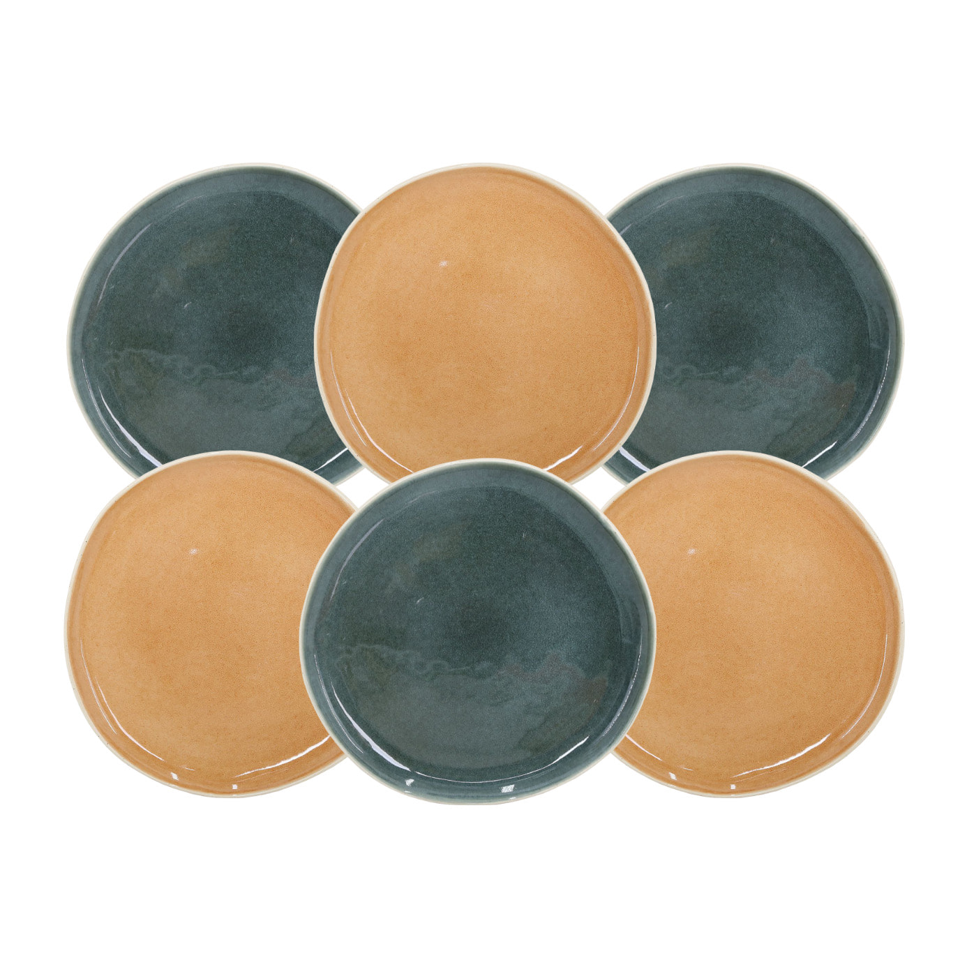 Lot de 6 grandes assiettes, CORALIA