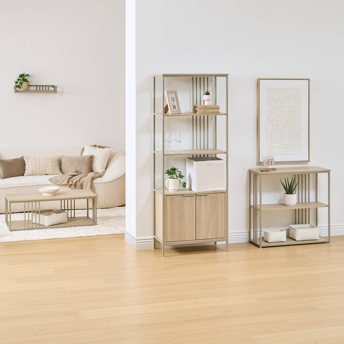 Étagère Duna rectangulaire 35x68,4cm 2 portes beige