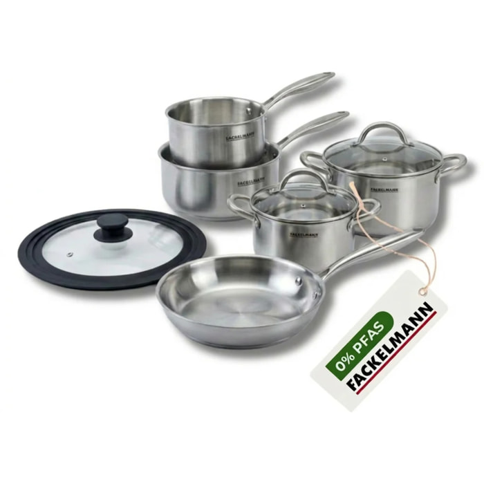Poêle à Frire, Casseroles, Faitouts inox 18/10 Triply et couvercle Fackelmann Vita3