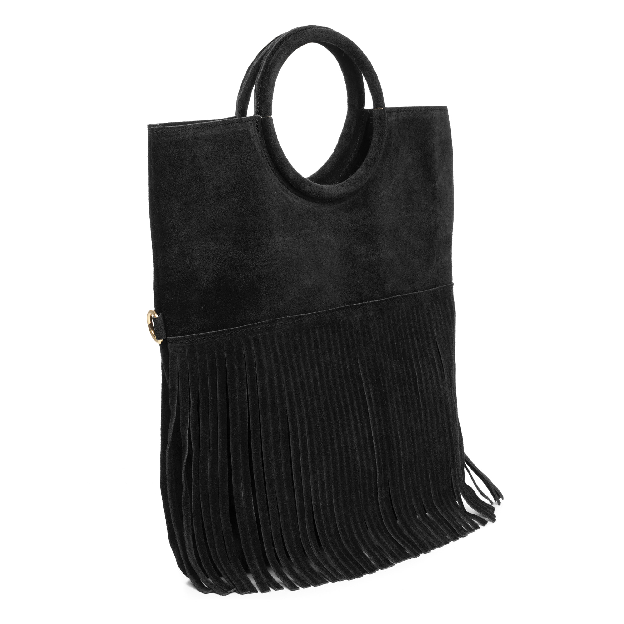 Amendolara borsa a tracolla donna. Pelle scamosciata autentica.