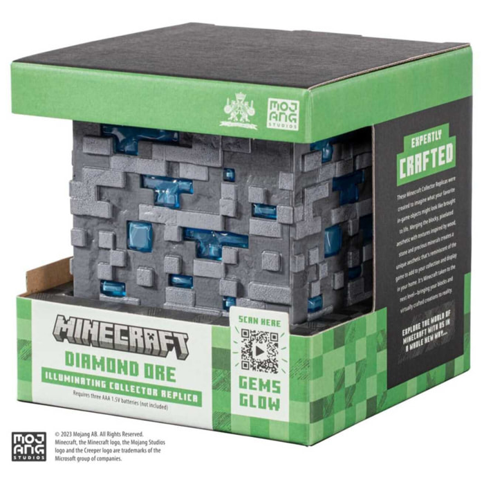 Minecraft Replica Illuminating Diamond Ore Cube 10 Cm Noble Collection