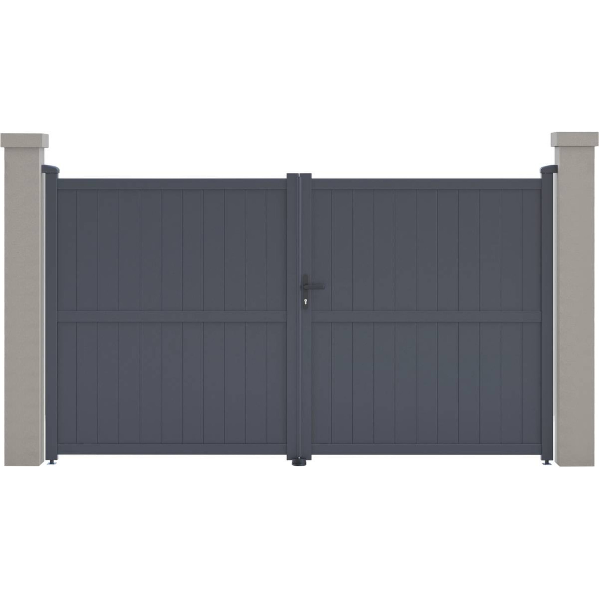Portail aluminium "Maurice" - 299.5 x 155.9 cm - Gris