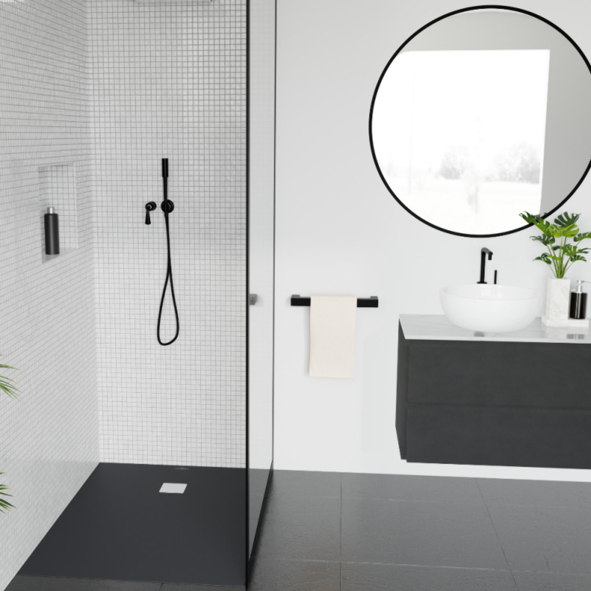 Receveur découpable Exclusive anthracite