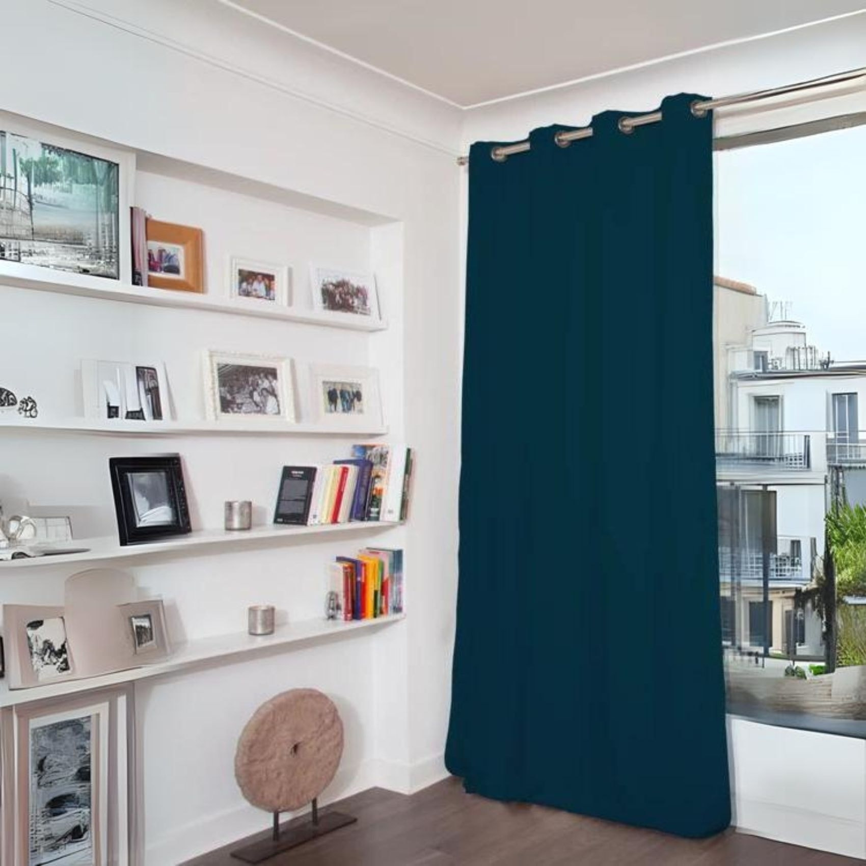 Rideau Phonique Occultant et Thermique 'MOONDREAM' - Bleu Pétrole