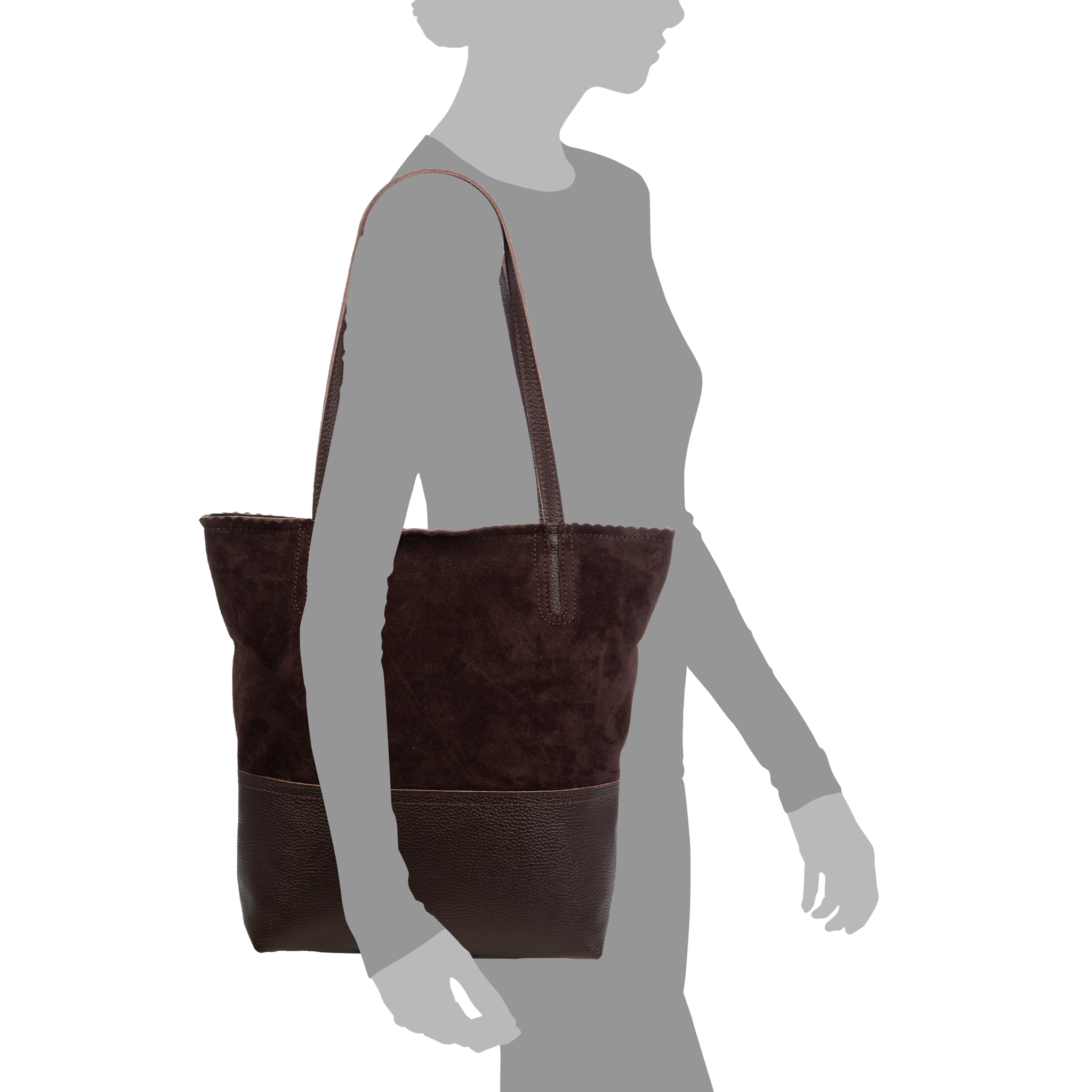 Bellino Borsa Tote Donna. Pelle autentica in Camoscio e Dollaro.