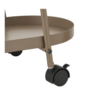 Carrello bar Empoli in acciaio marrone sabbia con 2 ripiani 27,5x60x64 cm
