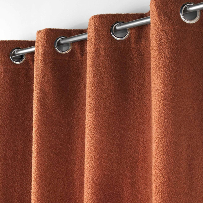 Rideau bouclette à oeillets - Terracotta