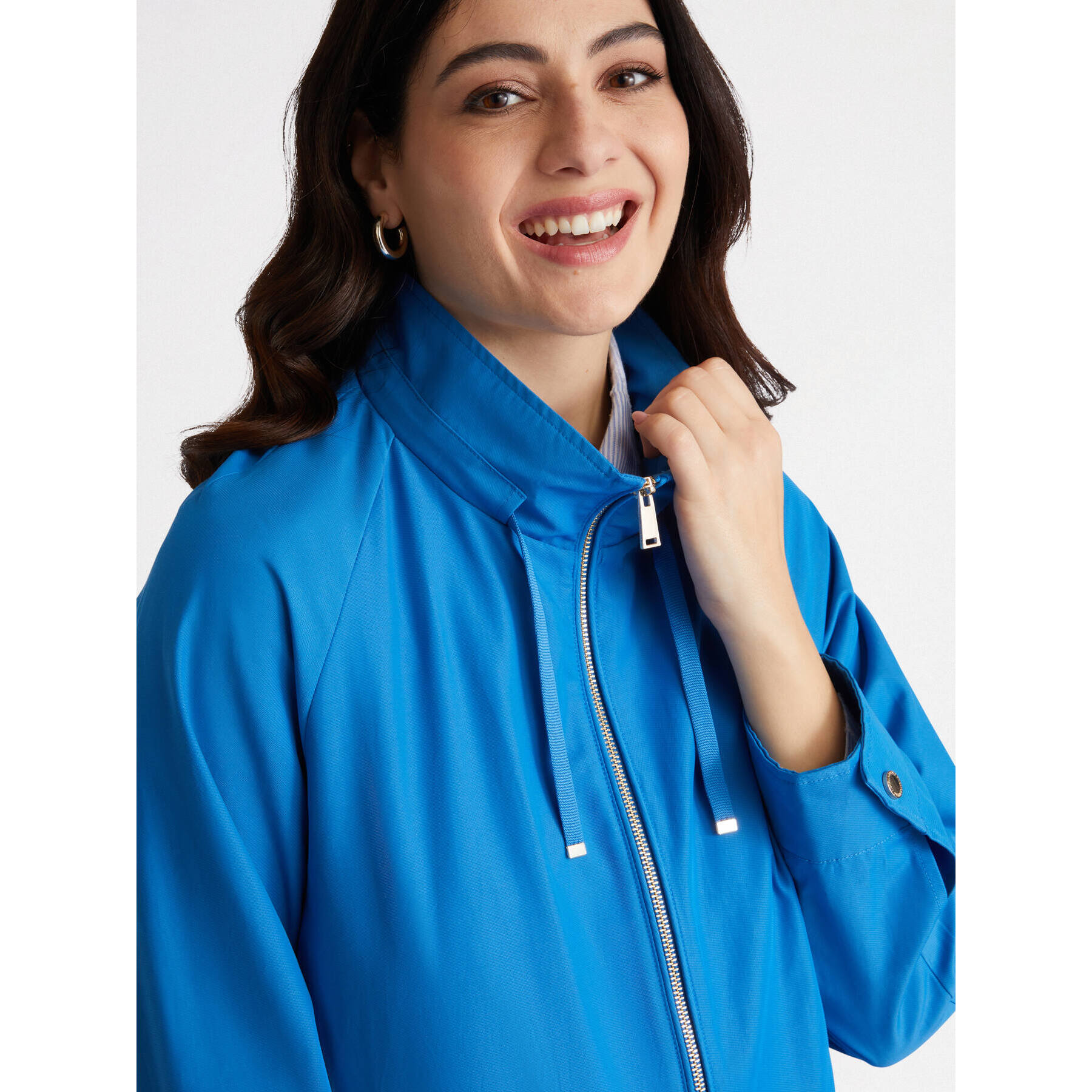 Fiorella Rubino - Parka ligera con cremallera - Azul aciano