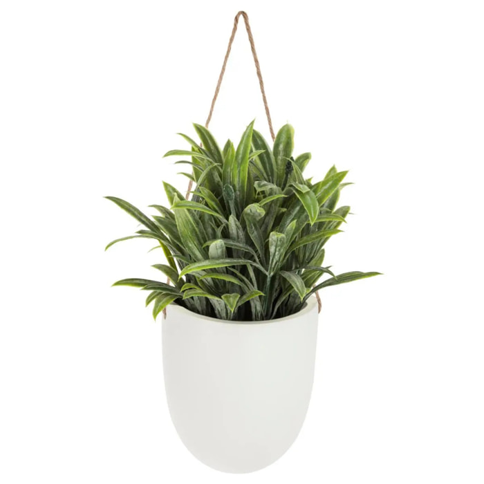 Plante artificielle à suspendre pot céramique H20cm