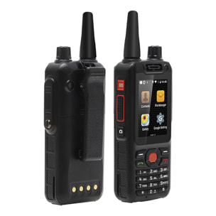 DAM Smartphone robusto  F25 4G, Android 7.1, 1 GB di RAM + 8 GB. Schermo da 2,4''. 5mpx + 2mpx. GPS. Con Zello Walkie Talkie Altoparlante di classe K. Antenna amplificatrice. 5,6x2,6x12,5 cm. Colore nero