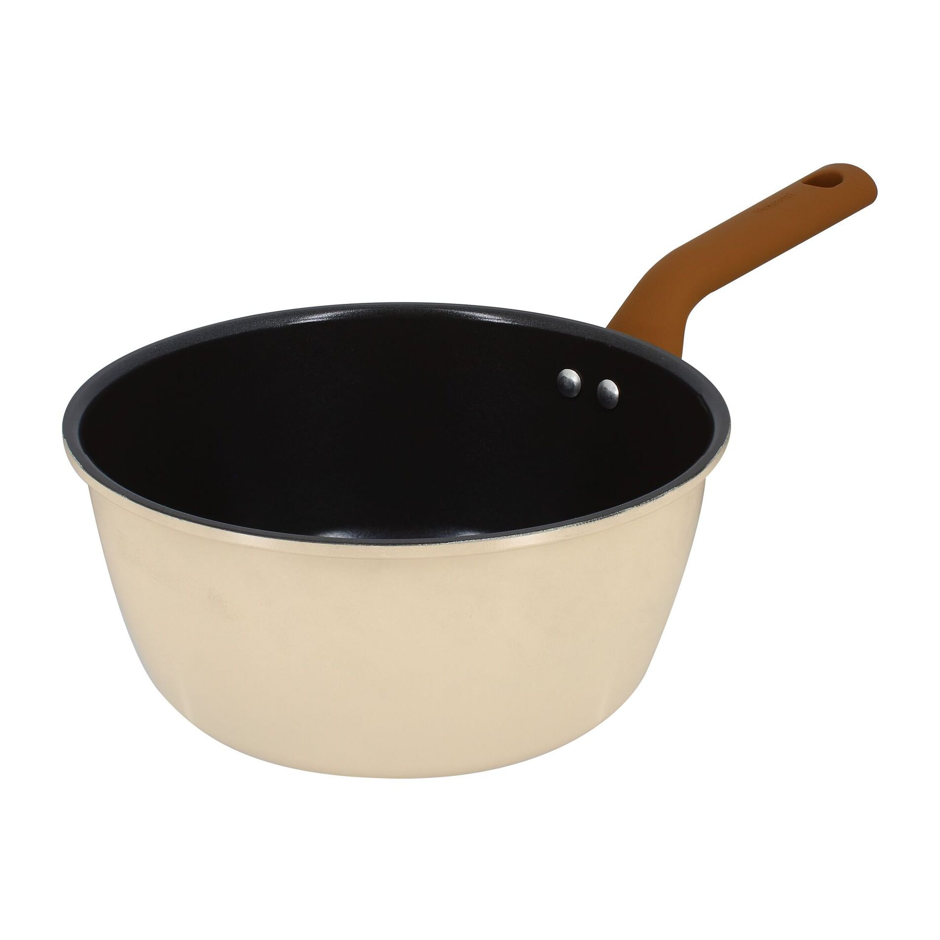 Casserole 20cm en revêment céramique et acier carbone beige PRATICOOK