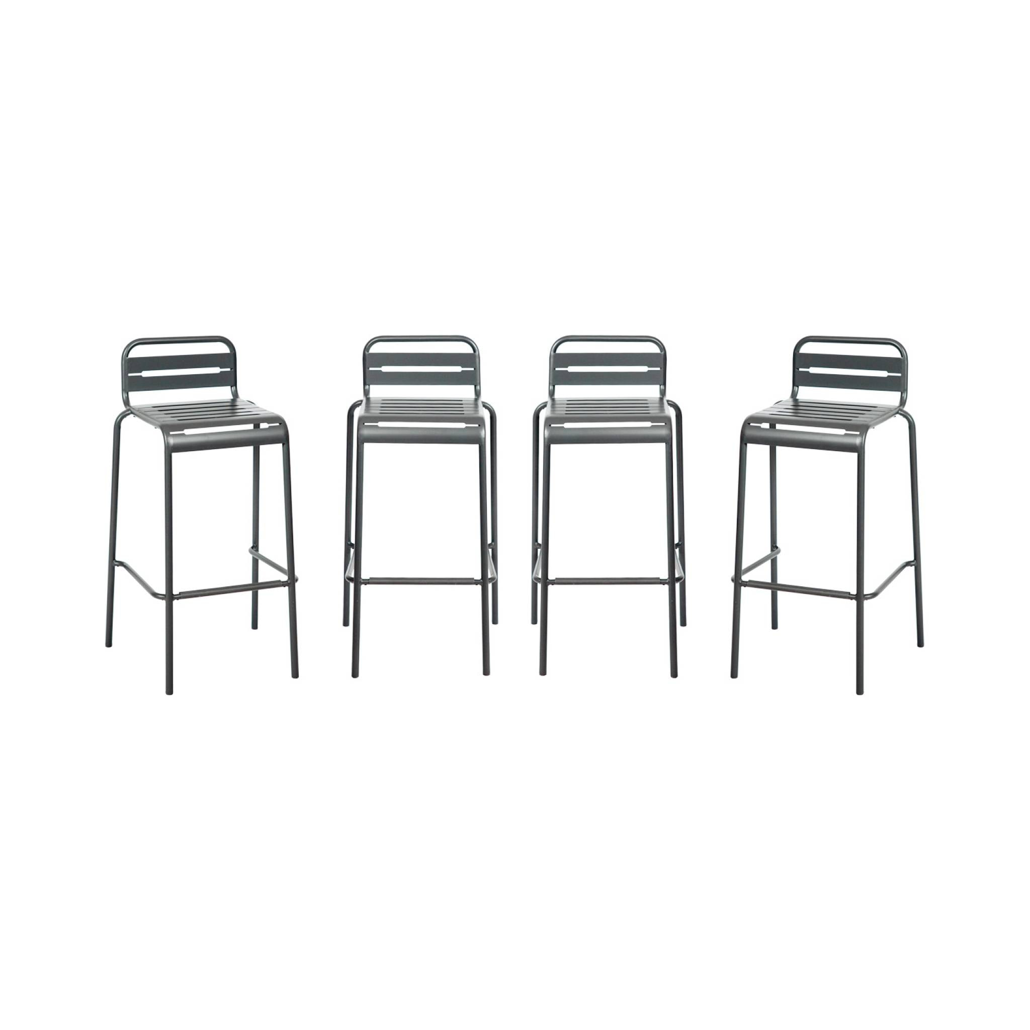Chaise haute de jardin acier 69cm (lot de 4) AMÉLIA