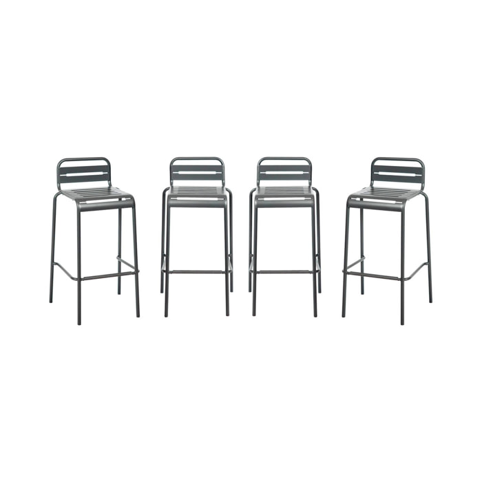 Chaise haute de jardin acier 69cm (lot de 4) AMÉLIA
