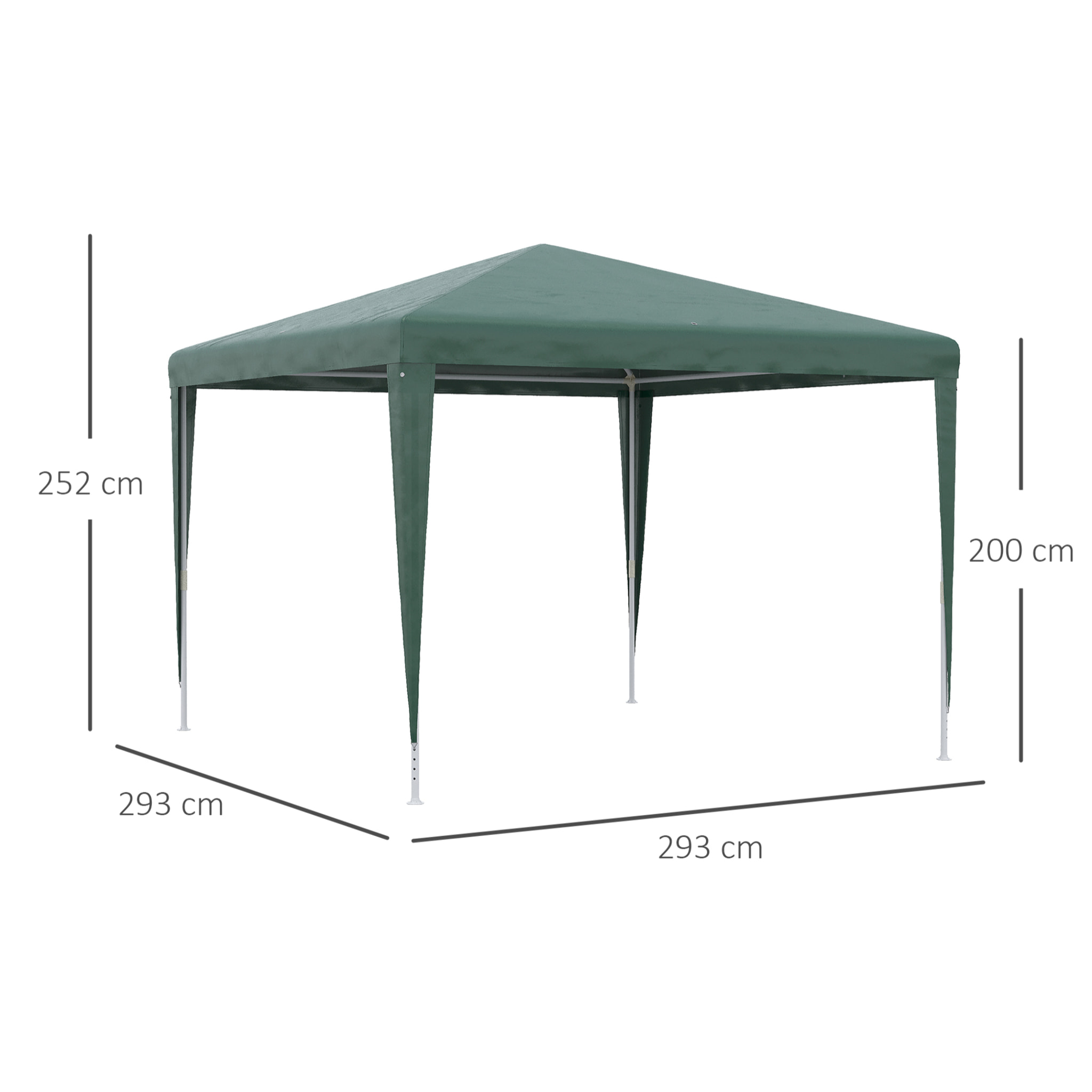 Carpa Desmontable 3x3 m Cenador Pabellón de Jardín con 4 Orificios de Drenaje y Marco de Acero Gazebo para Terraza Patio Exterior Camping Verde